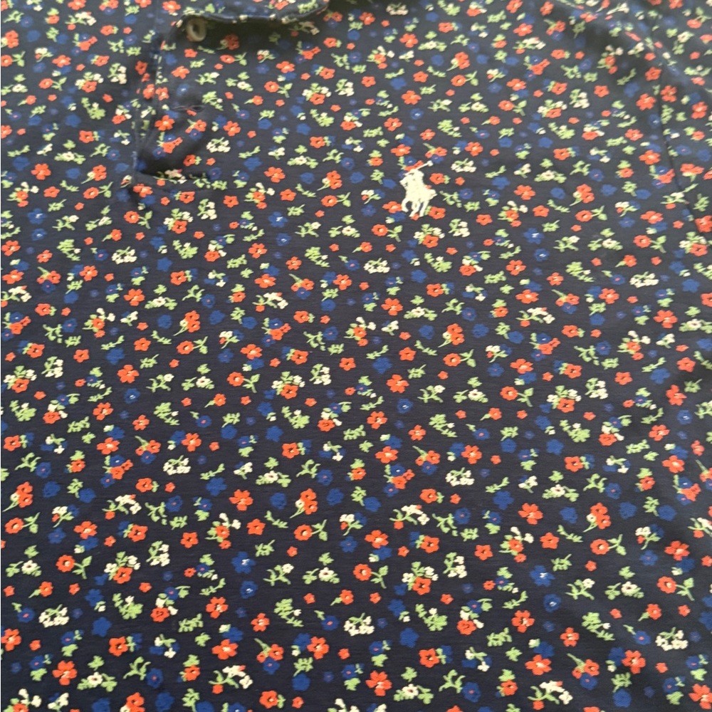 Ralph Lauren Multicolored Floral Short Sleeve Polo Mens L. Button Up. Great Cond - Picture 7 of 7